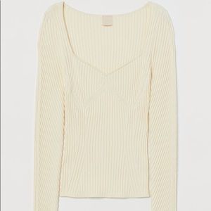 NWT cream ribbed sweater